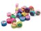 25 10mm Mixed Color Flower Polymer Clay Multi-Color Coin Beads
